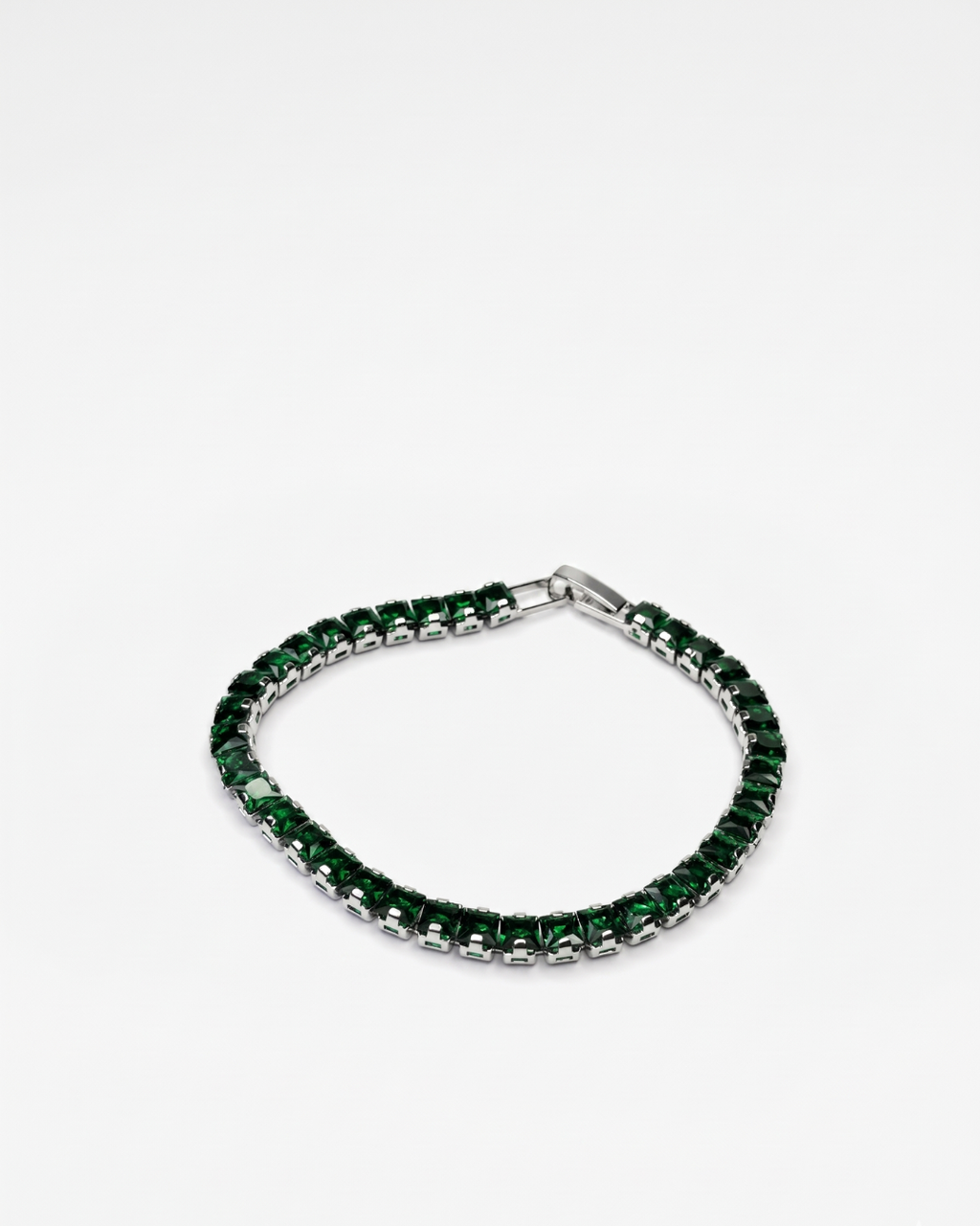 Korean Emerald Square Tennis Bracelet