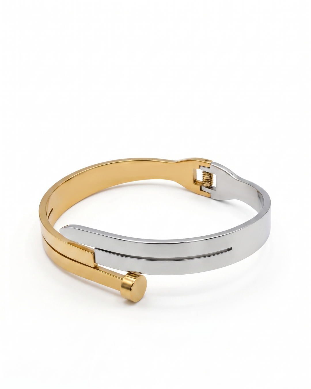 Dual Tone Nail Wrap Bangle
