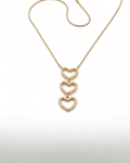 Trio Cascading Heart Pendant Necklace
