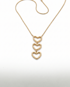 Trio Cascading Heart Pendant Necklace