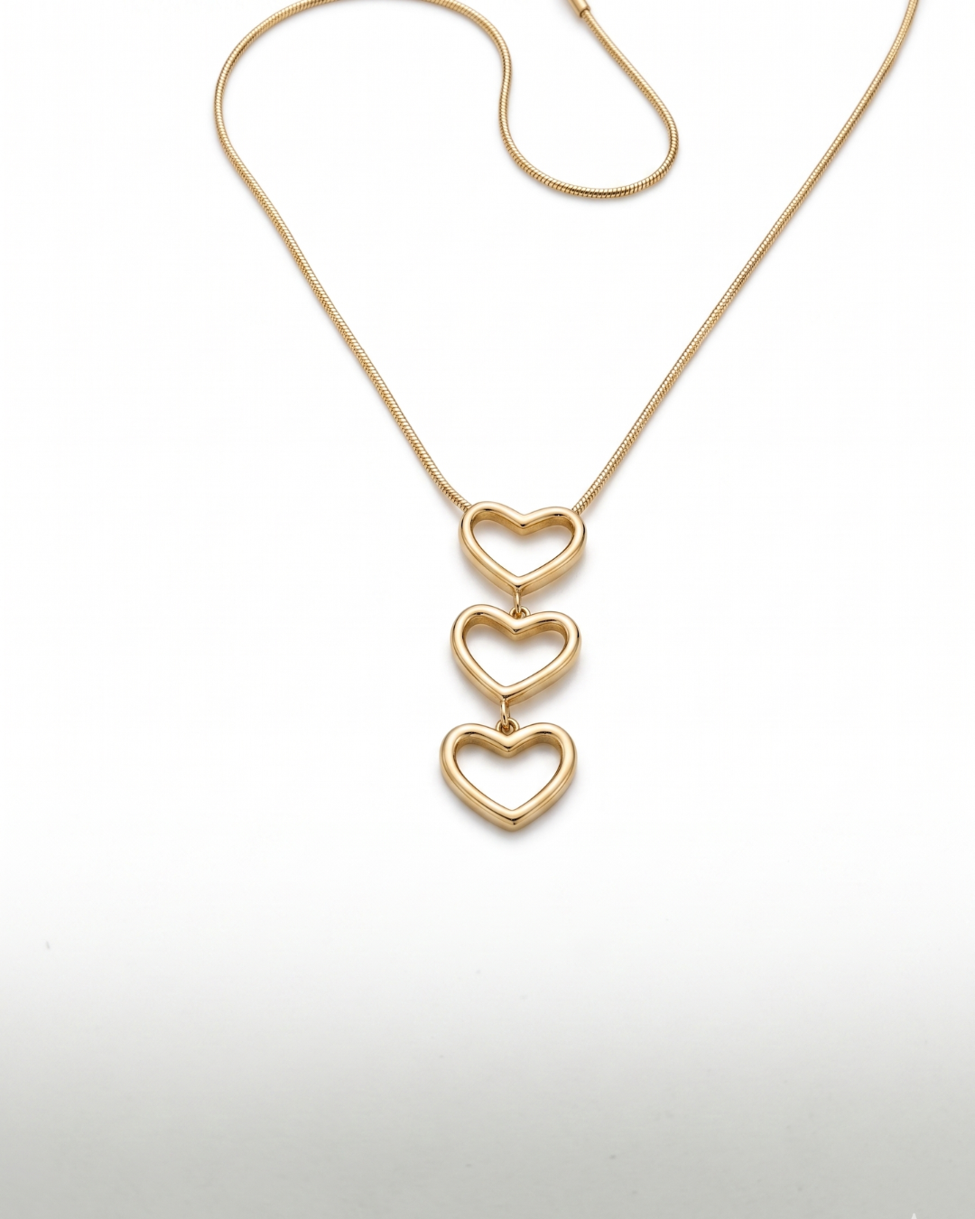 Trio Cascading Heart Pendant Necklace