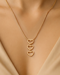 Trio Cascading Heart Pendant Necklace