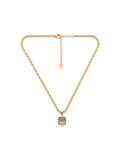 Aura Cushion Grey Stone Pendant Necklace