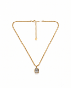 Aura Cushion Grey Stone Pendant Necklace