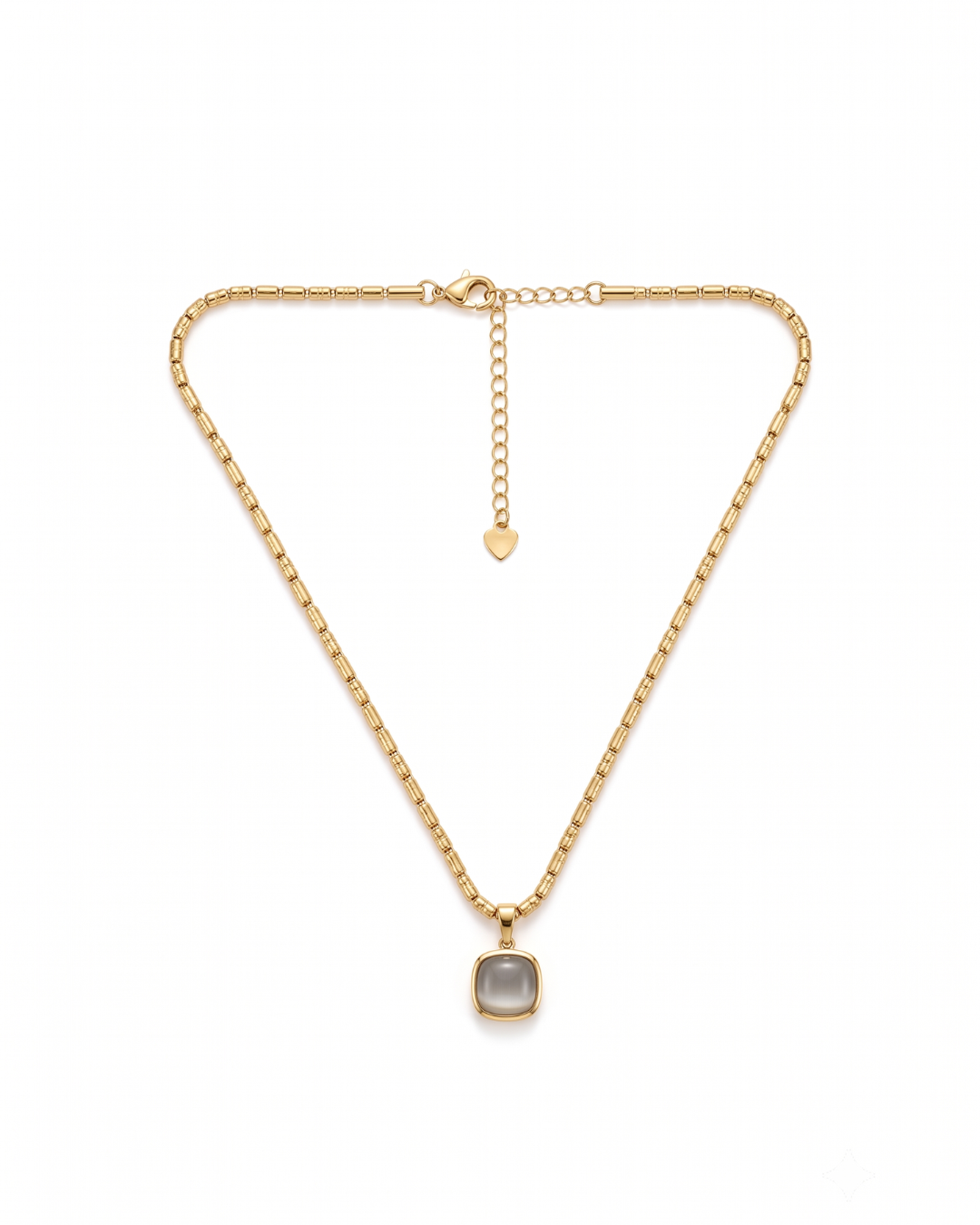 Aura Cushion Grey Stone Pendant Necklace