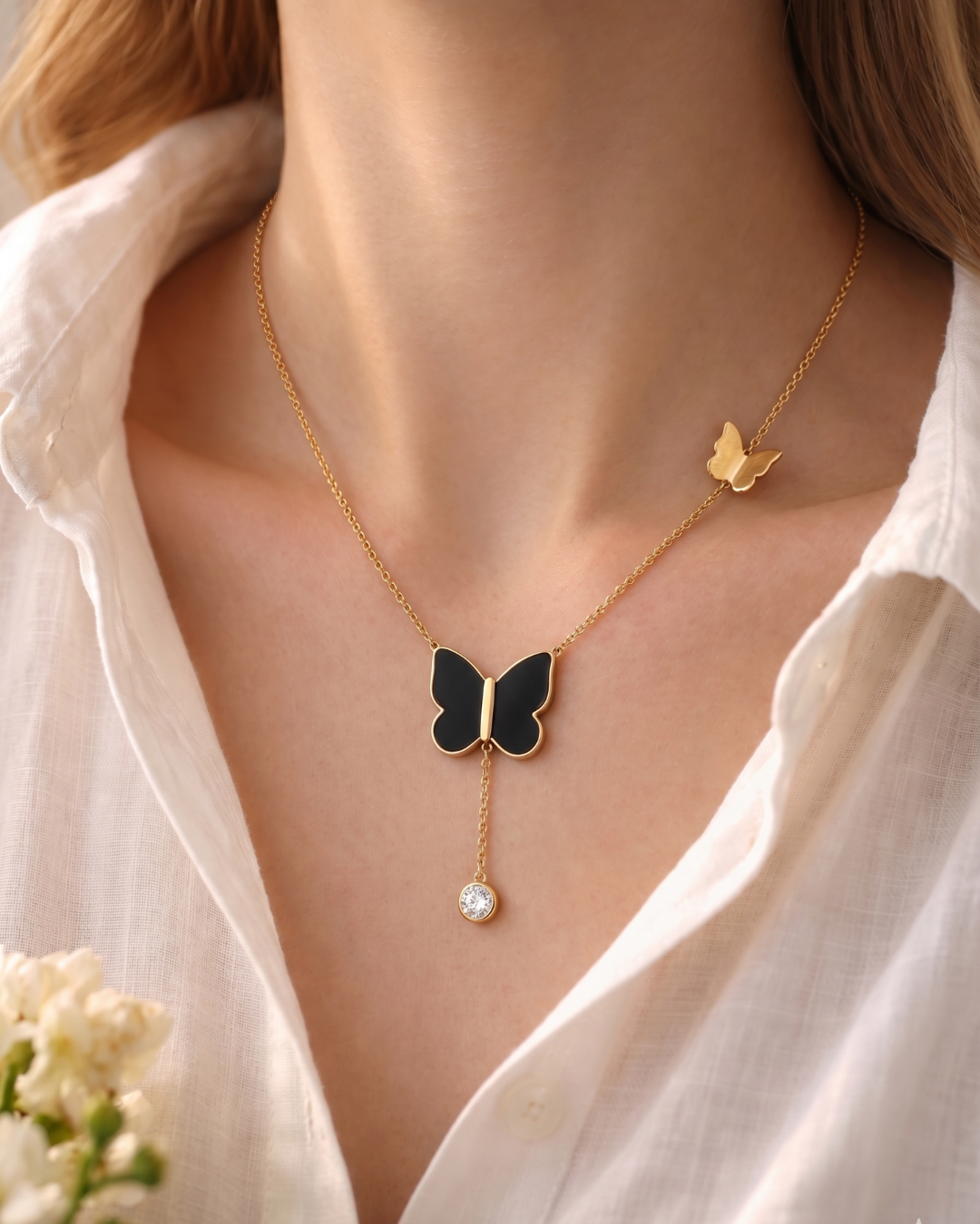 Butterfly Drop Necklace