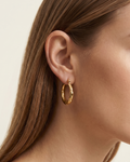 Bamboo Textured Gold Hoops