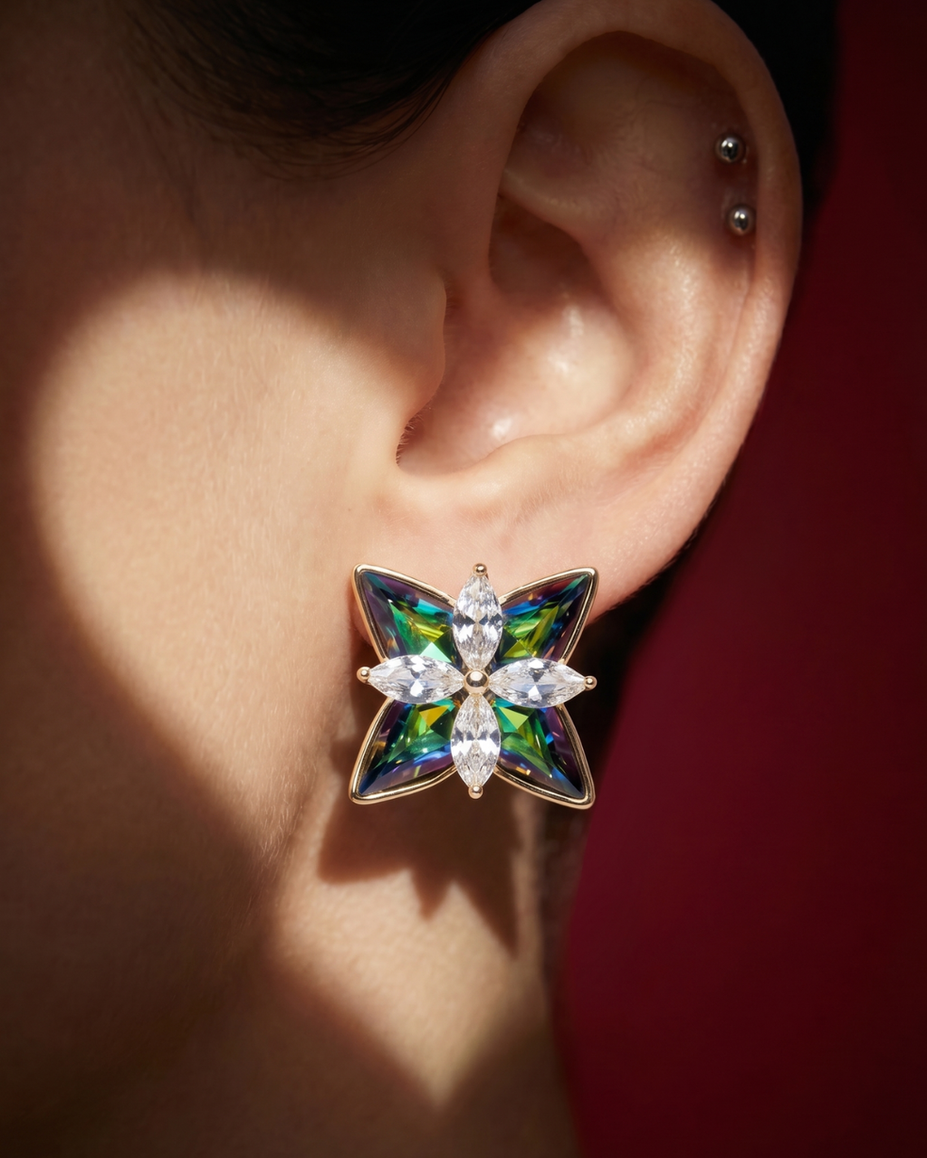 Korean Prism Crystal Studs