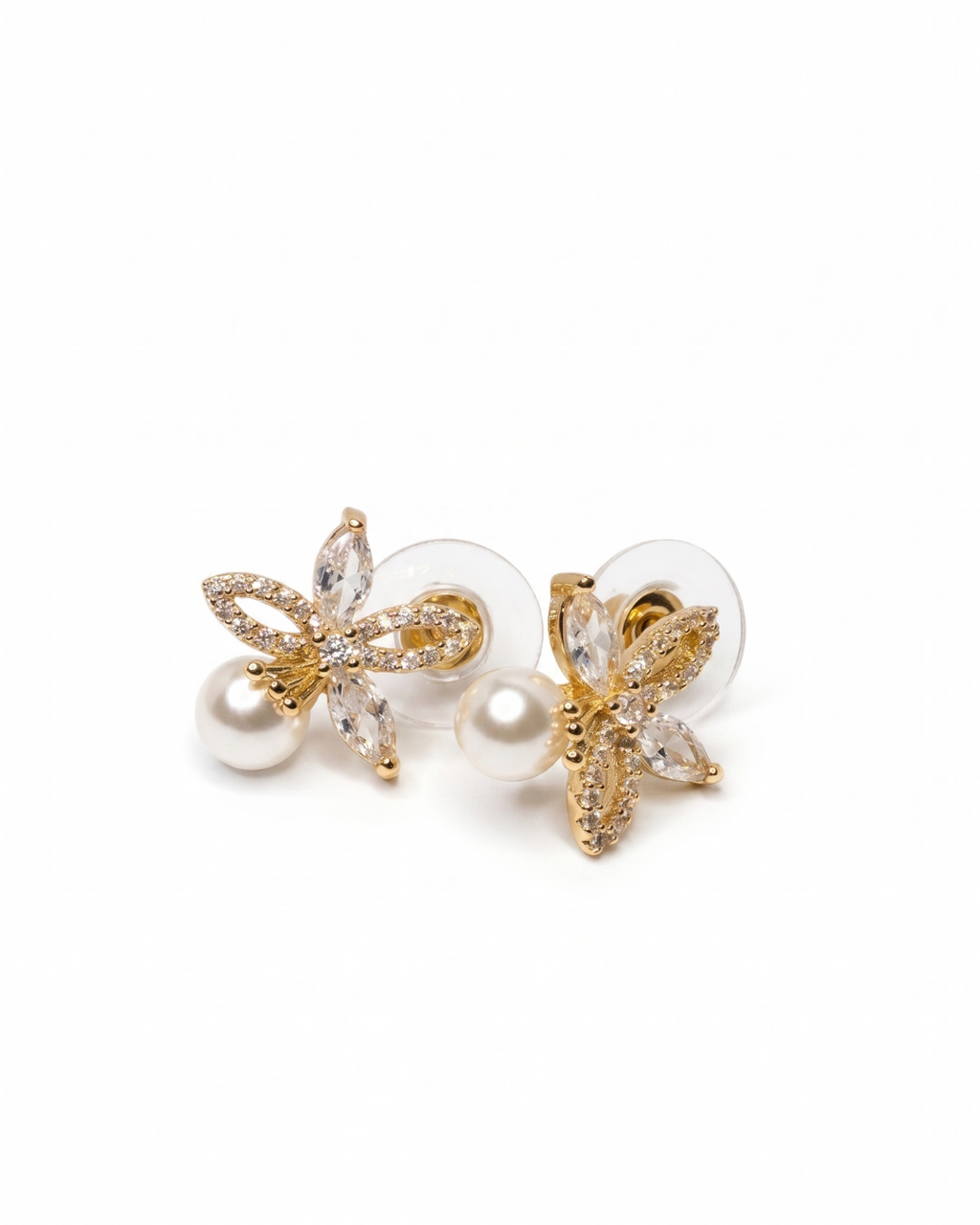Pearl Blossom Crystal Studs