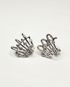 Multi Bar Silver Stud Earrings