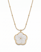 Blossom Mother of Pearl Flower Pendant Necklace