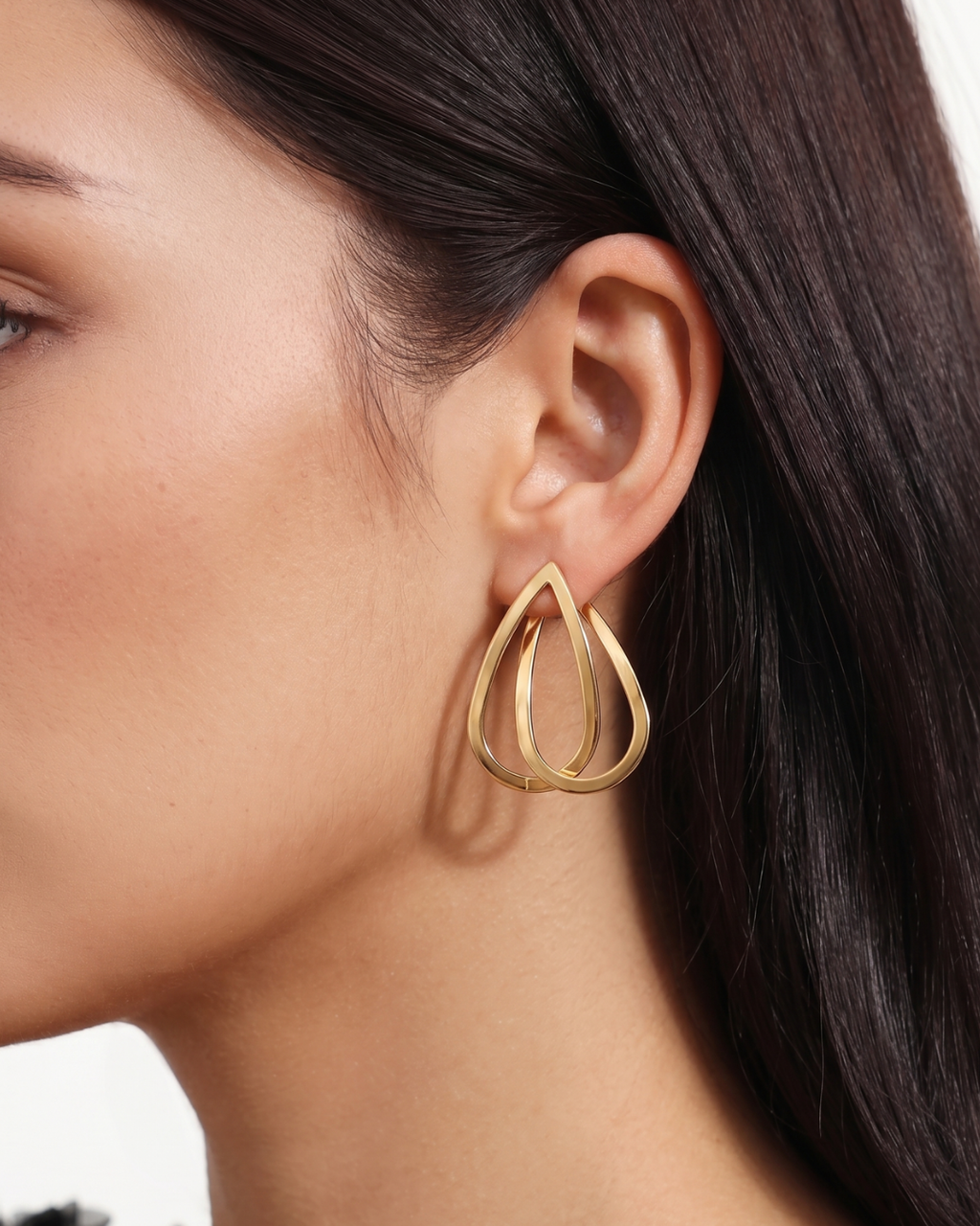 Dual Teardrop Open Studs