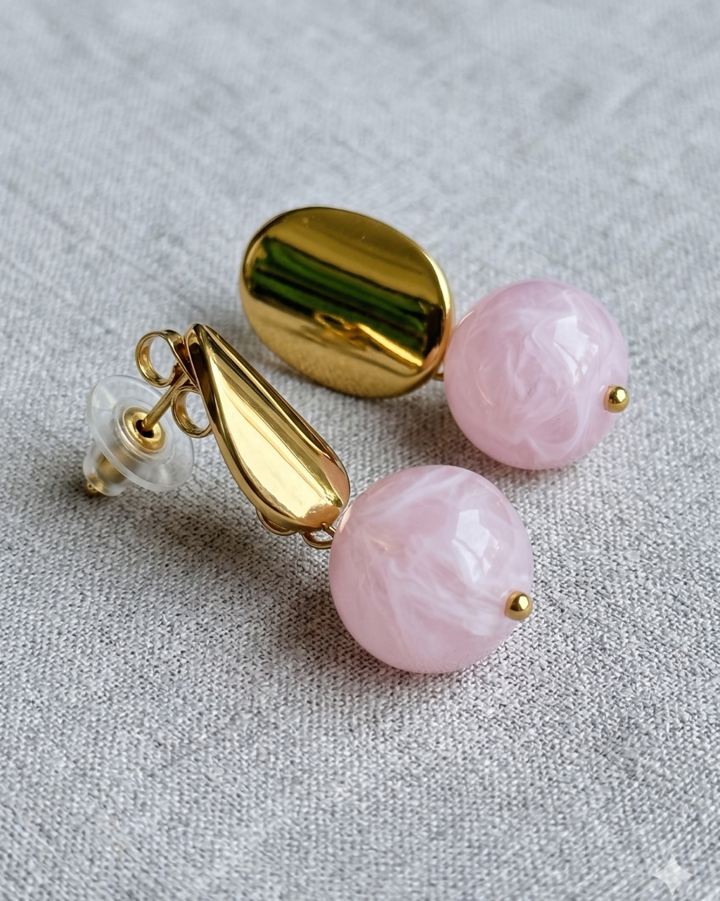 Marble Sphere Drop Earrings