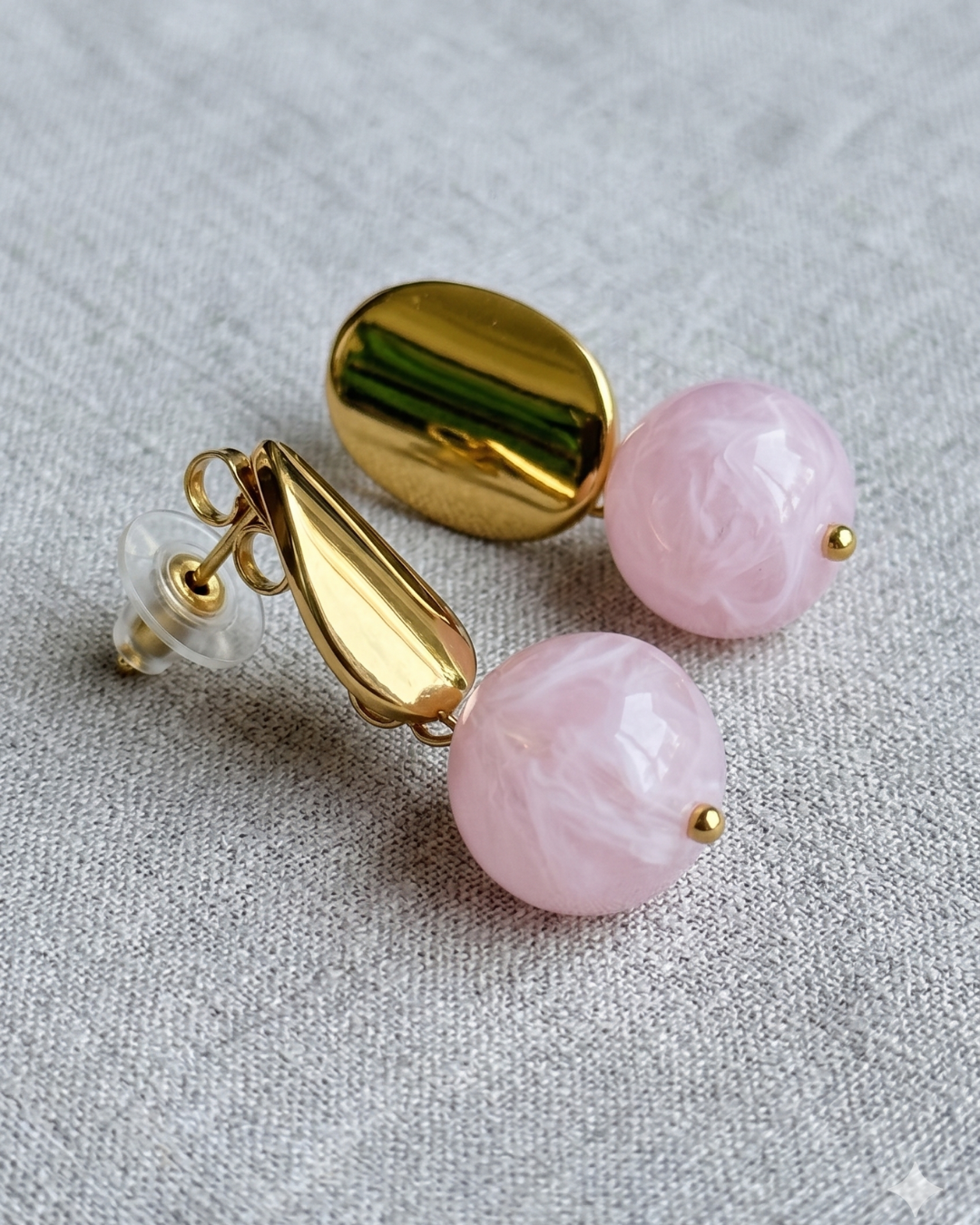 Marble Sphere Drop Earrings