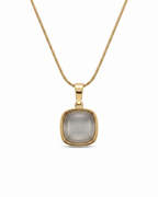 Aura Cushion Grey Stone Pendant Necklace
