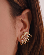 Multi Bar Golden Stud Earrings